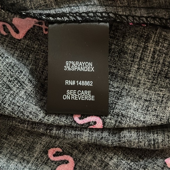 Torrid Mini Challis Zip-Front Shirt Dress Black Flamingo - Picture 9 of 12